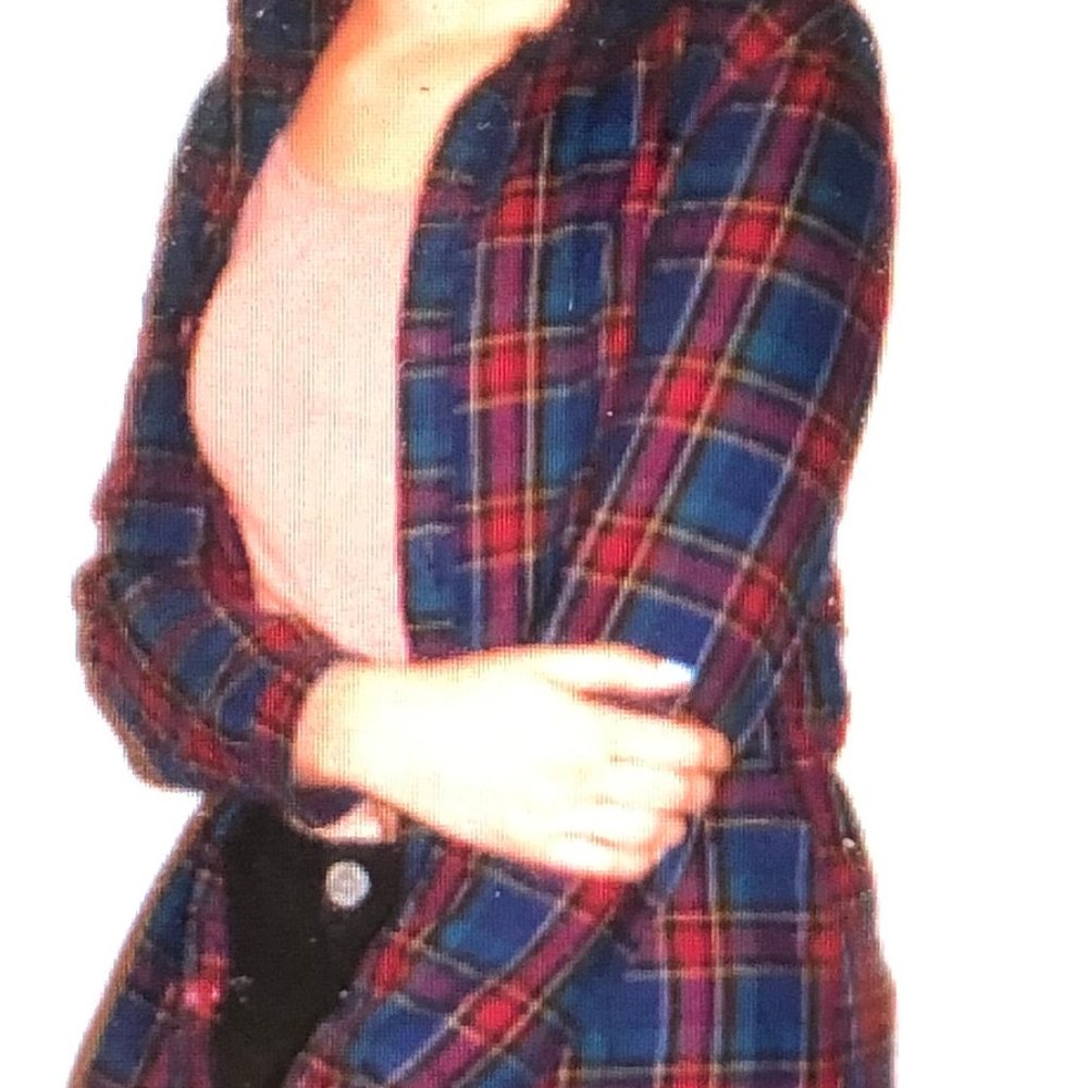 Vintage juniors plaid Button Down top